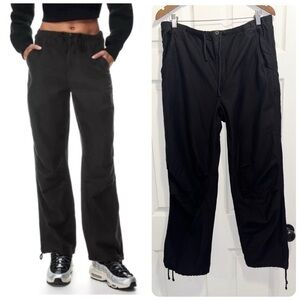 Aritzia TNA Cache Cargo Pant Black Utility Parachute Pants Size Large